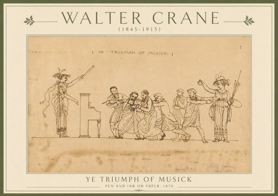 Walter Crane Ye Triumph of Musick No5 - Affiche