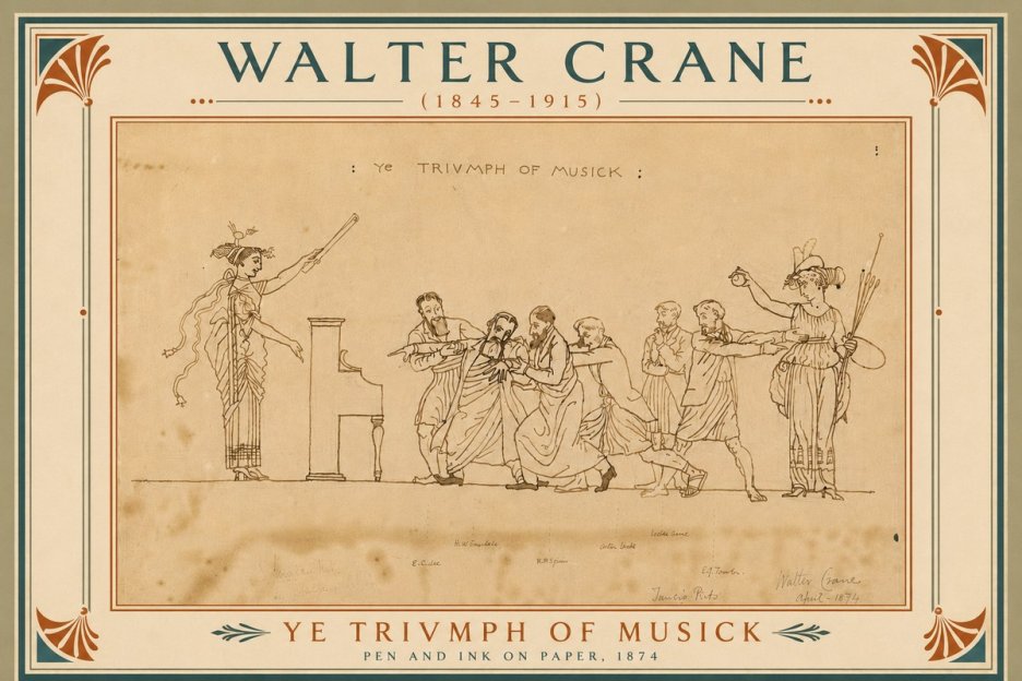 Walter Crane Ye Triumph of Musick No6 - Affiche
