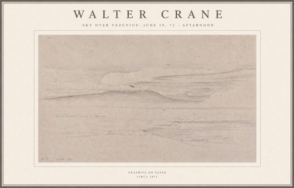 Walter Crane Sky over Vezuvius: June 19, 72 : Afternoon No1 - Affiche