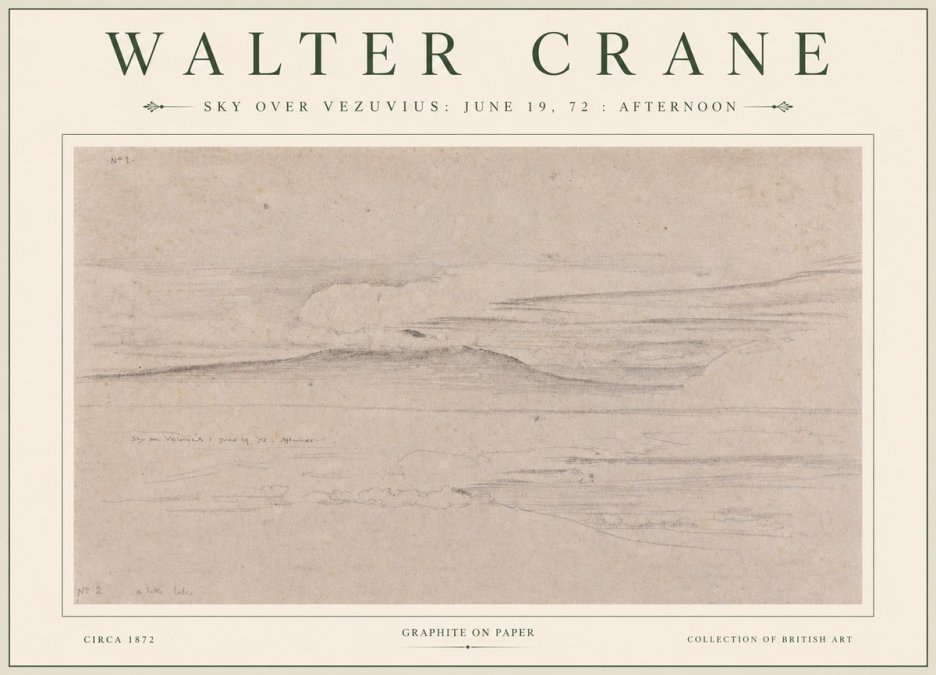 Walter Crane Sky over Vezuvius: June 19, 72 : Afternoon No3 - Affiche