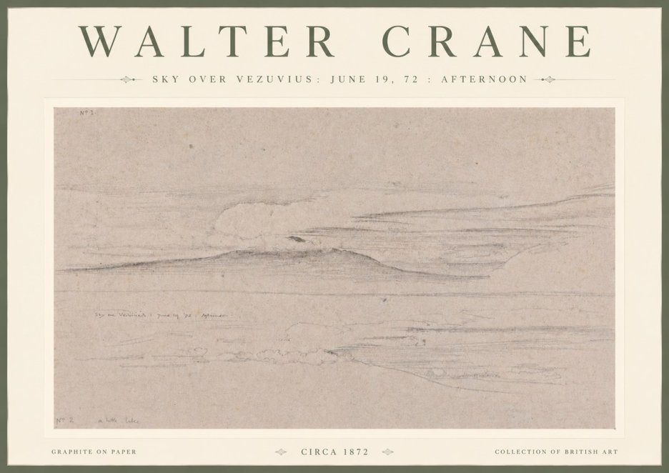 Walter Crane Sky over Vezuvius: June 19, 72 : Afternoon No4 - Affiche