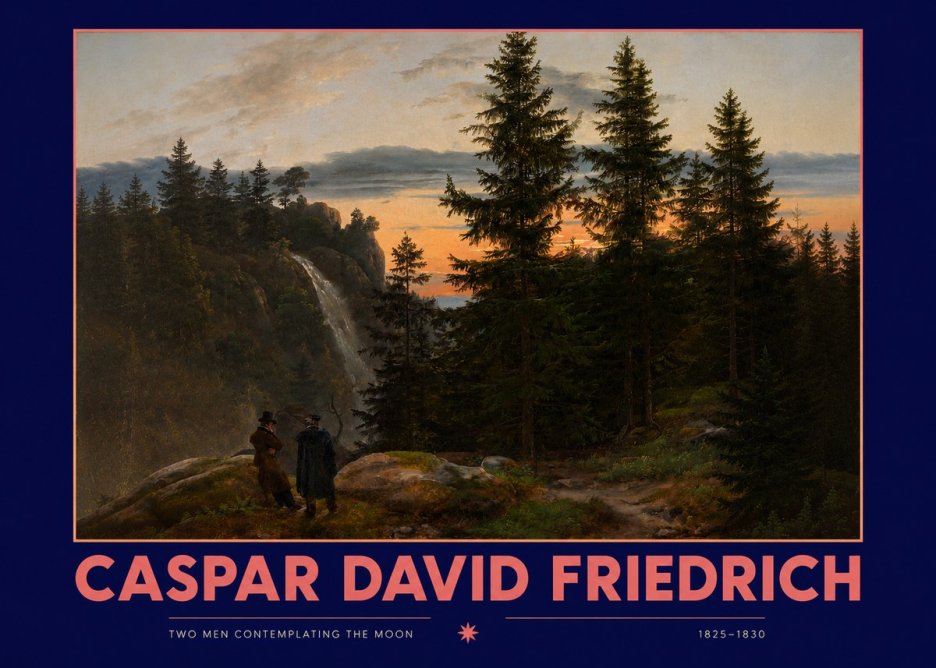 Caspar David Friedrich Two Men Contemplating the Moon I No2 - Affiche