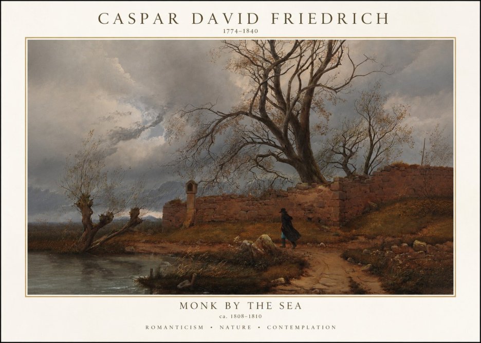 Caspar David Friedrich Autumn Landscape with Ruin No2 - Affiche