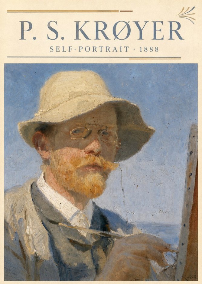 P.S. Krøyer Self-portrait III No5 - Affiche