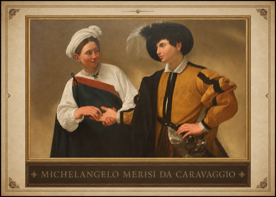 Michelangelo Merisi da Caravaggio The Cardsharps IV No1 - Affiche