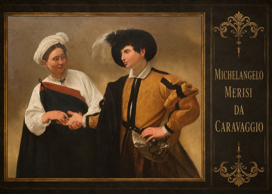 Michelangelo Merisi da Caravaggio The Cardsharps IV No3 - Affiche