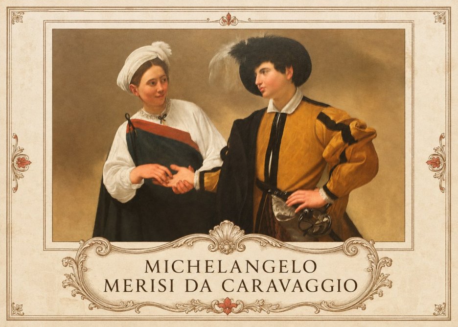 Michelangelo Merisi da Caravaggio The Cardsharps IV No5 - Affiche