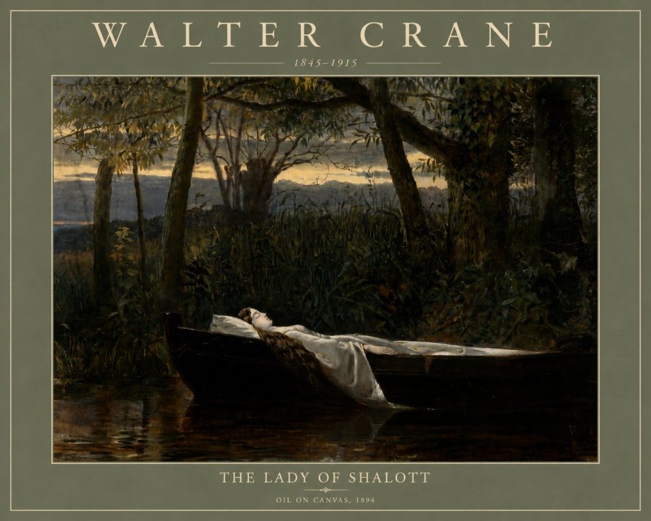 Walter Crane The Lady of Shalott No4 - Affiche
