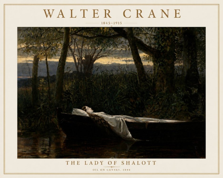 Walter Crane The Lady of Shalott No5 - Affiche