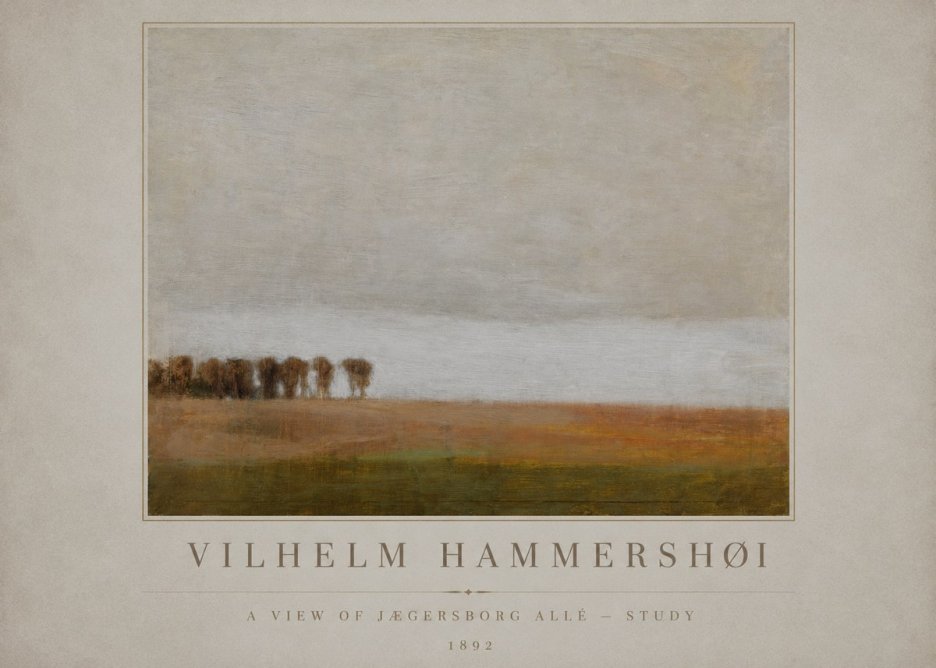 Vilhelm Hammershøi A View of Jægersborg Allé - Study No1 - Affiche