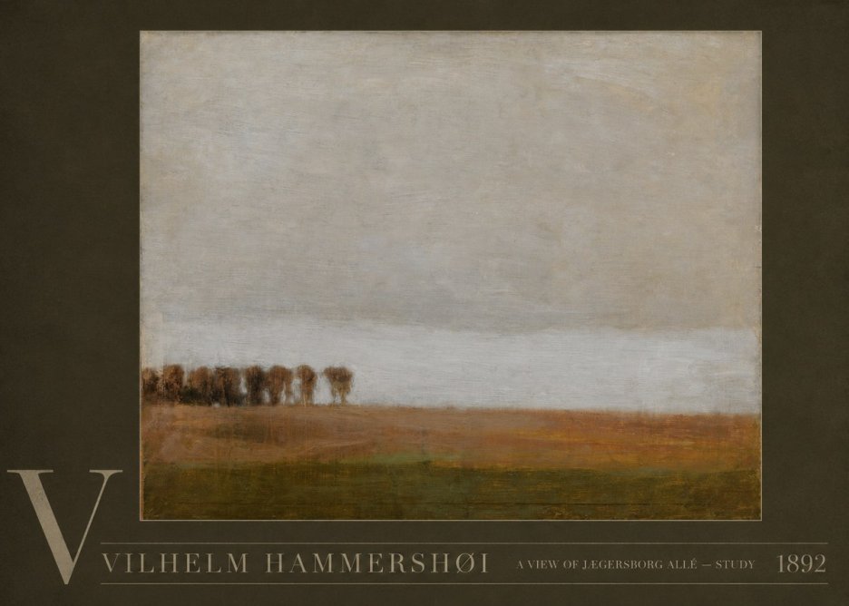 Vilhelm Hammershøi A View of Jægersborg Allé - Study No5 - Affiche