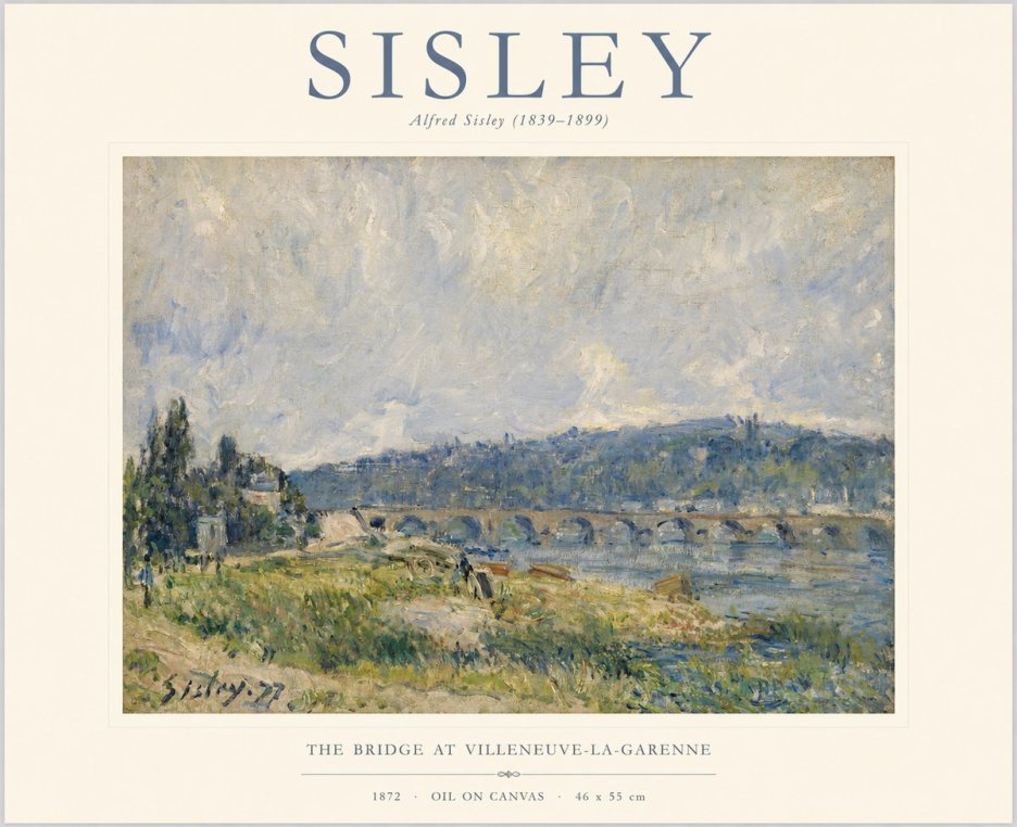Sisley The Bridge at Villeneuve-la-garenne II No1 - Affiche