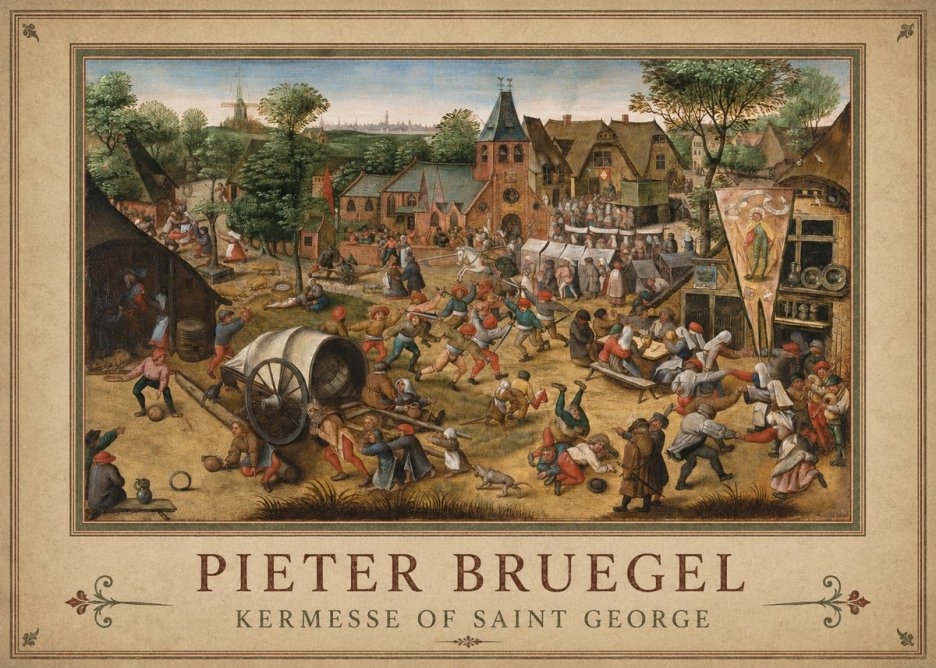 Pieter Bruegel Kermesse of Saint George No1 - Affiche