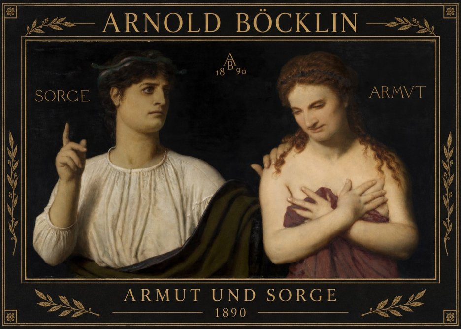 Arnold Böcklin Armut Und Sorge No1 - Affiche