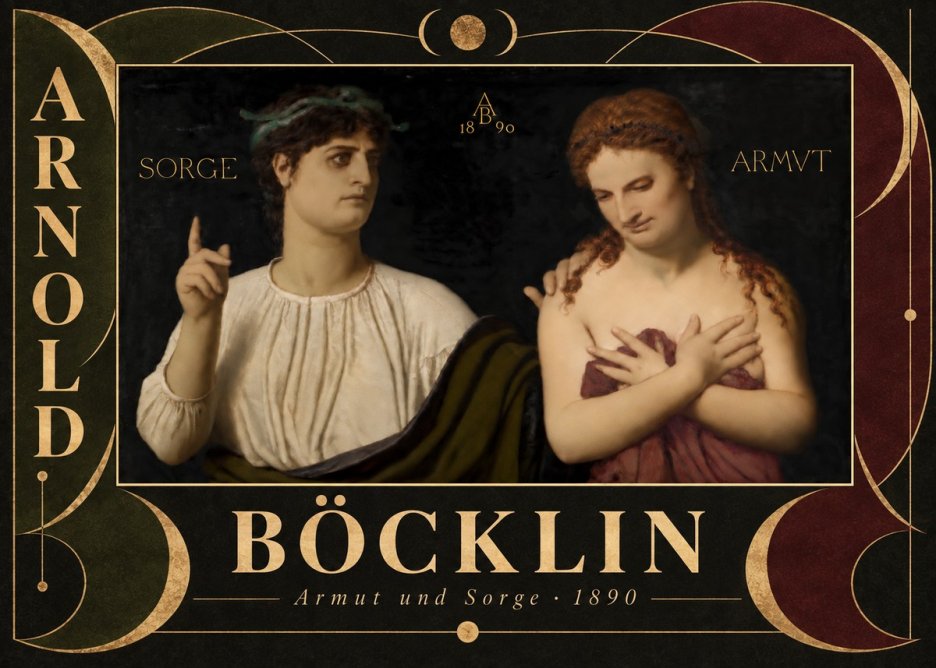 Arnold Böcklin Armut Und Sorge No6 - Affiche