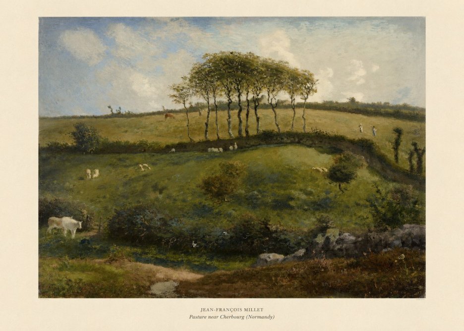 Jean-François Millet Pasture Near Cherbourg (Normandy) No5 - Affiche