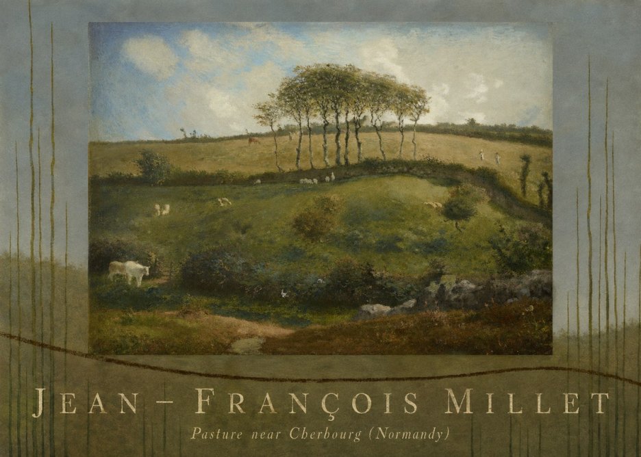 Jean-François Millet Pasture Near Cherbourg (Normandy) No6 - Affiche
