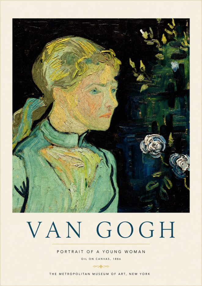 Van Gogh Portrait of a Young Woman No5 - Affiche