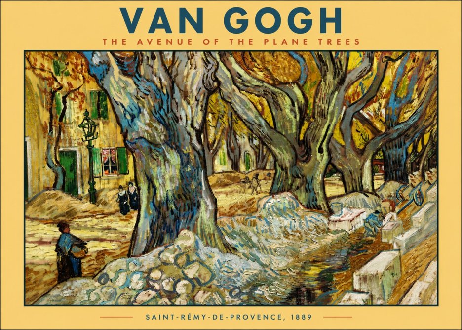 Van Gogh The Avenue of the Plane Trees No2 - Affiche