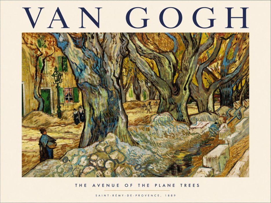 Van Gogh The Avenue of the Plane Trees No3 - Affiche