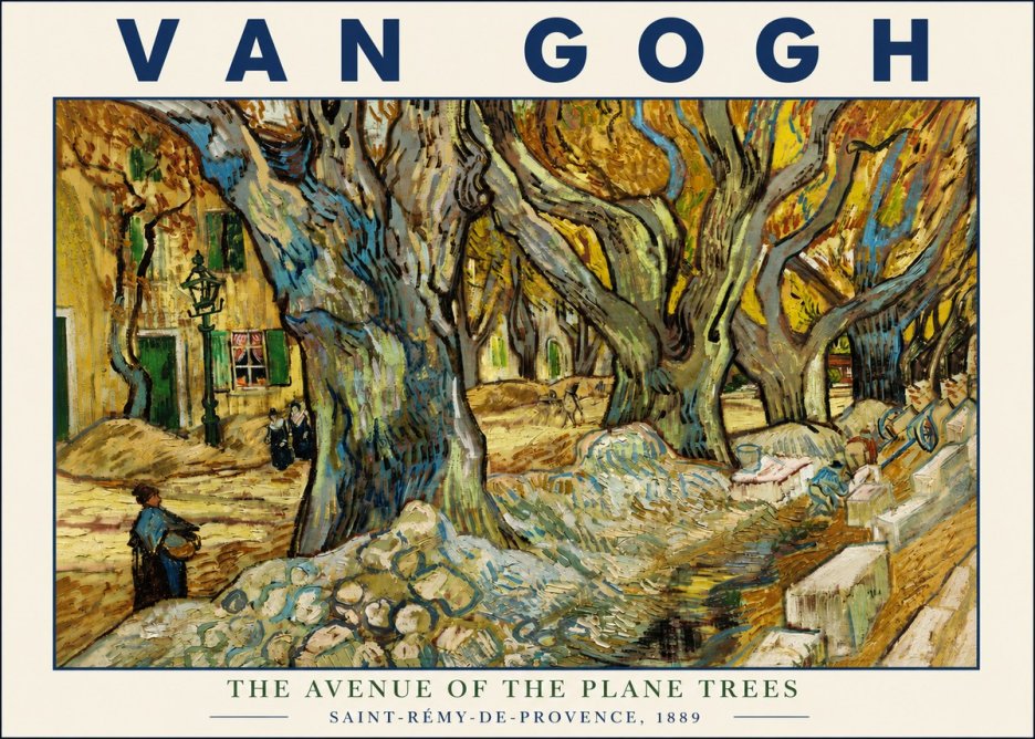 Van Gogh The Avenue of the Plane Trees No4 - Affiche