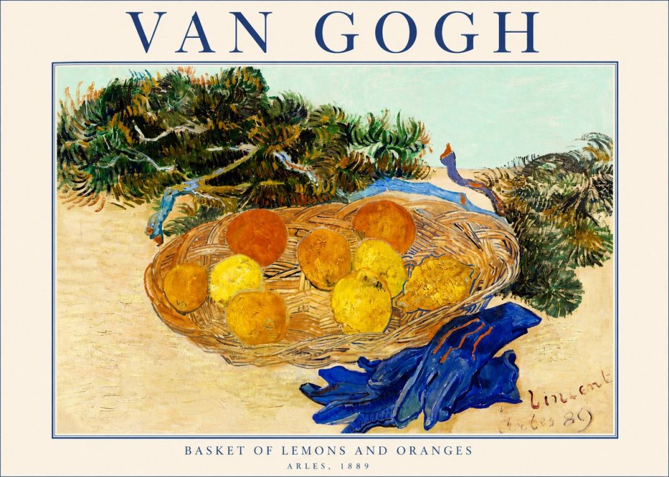 Van Gogh Basket of Lemons and Oranges No4 - Affiche