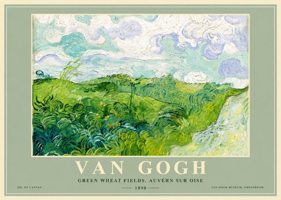 Van Gogh Green Wheat Fields, Auvern Sur Oise No4 - Affiche