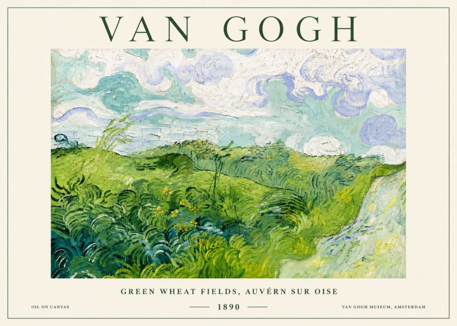 Van Gogh Green Wheat Fields, Auvern Sur Oise No6 - Affiche