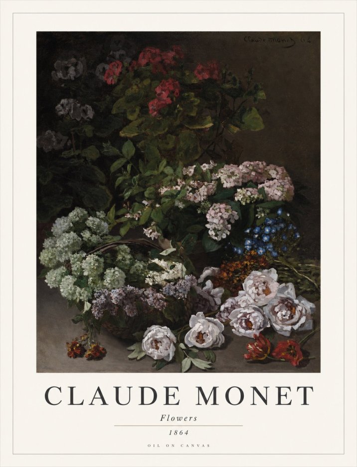 Monet Flowers No1 - Affiche