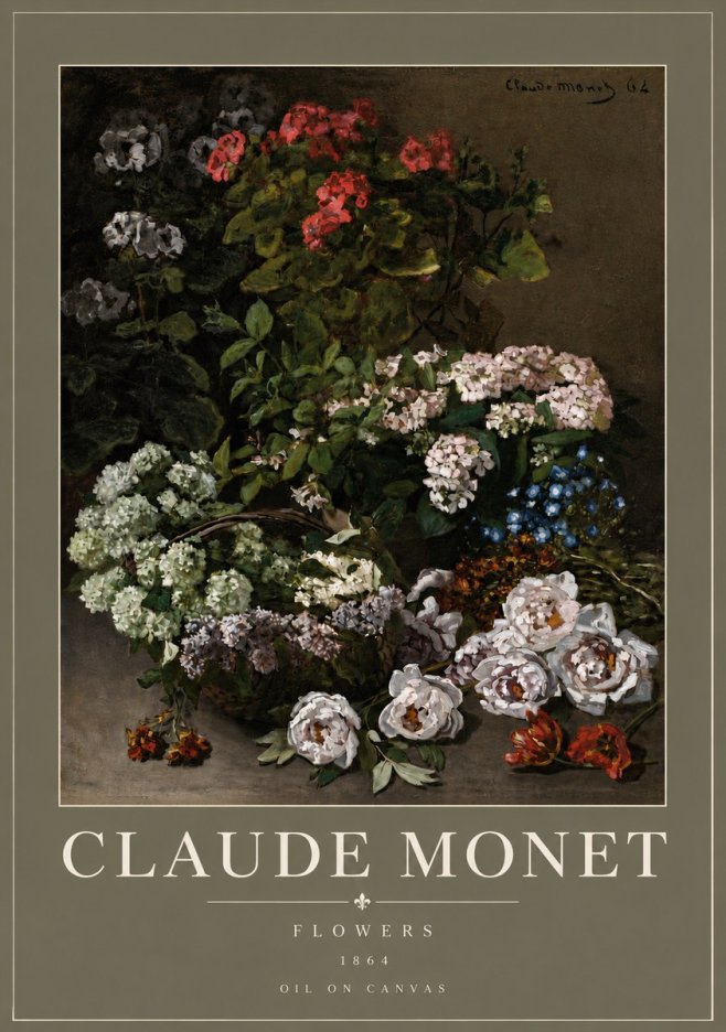 Monet Flowers No4 - Affiche