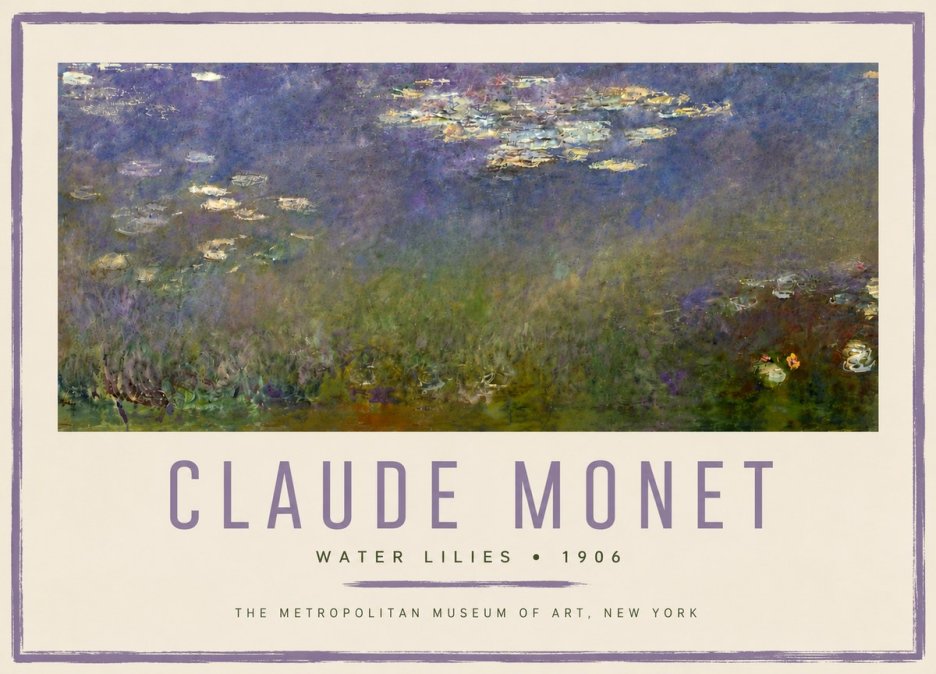 Monet Water Lilies - 1906 No6 - Affiche