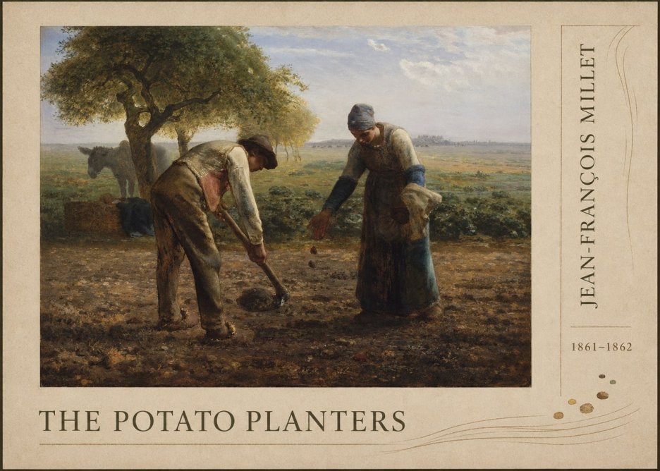 Jean-François Millet The Potato Planters No3 - Affiche