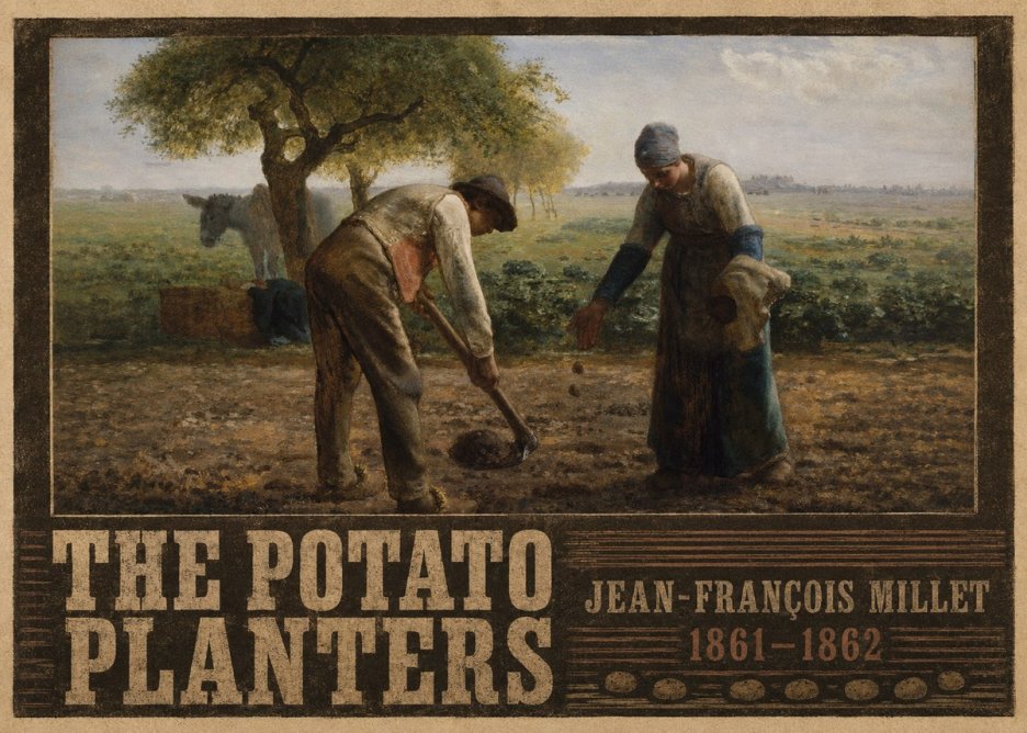 Jean-François Millet The Potato Planters No4 - Affiche