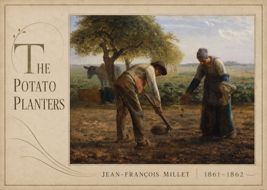 Jean-François Millet The Potato Planters No5 - Affiche