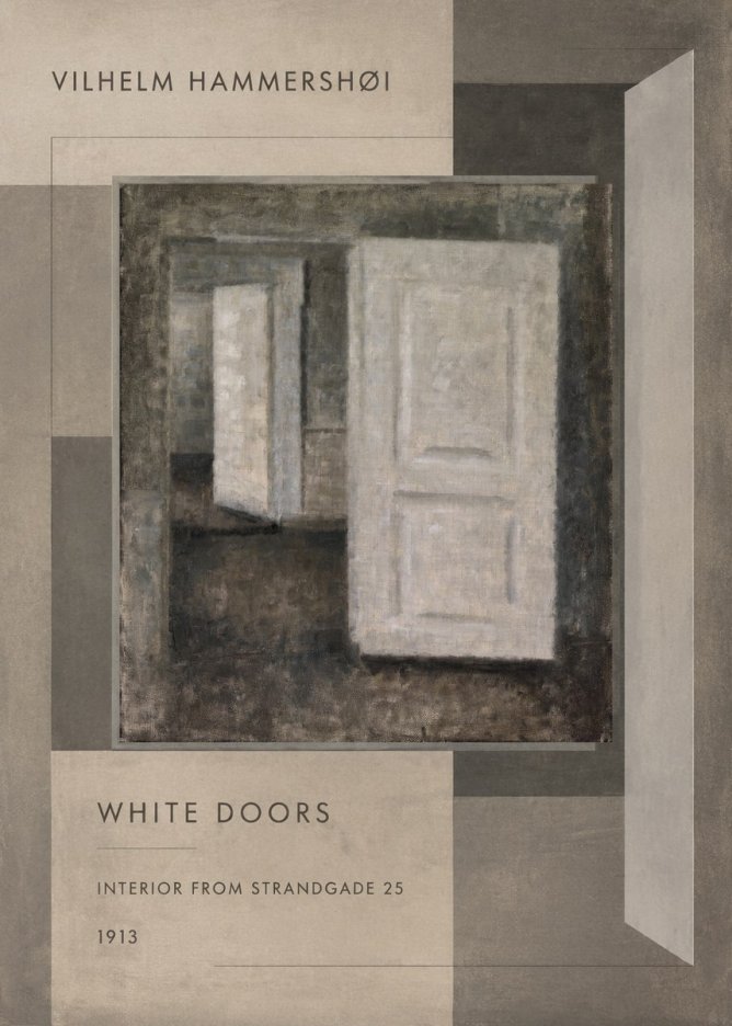 Vilhelm Hammershøi White Doors No4 - Affiche