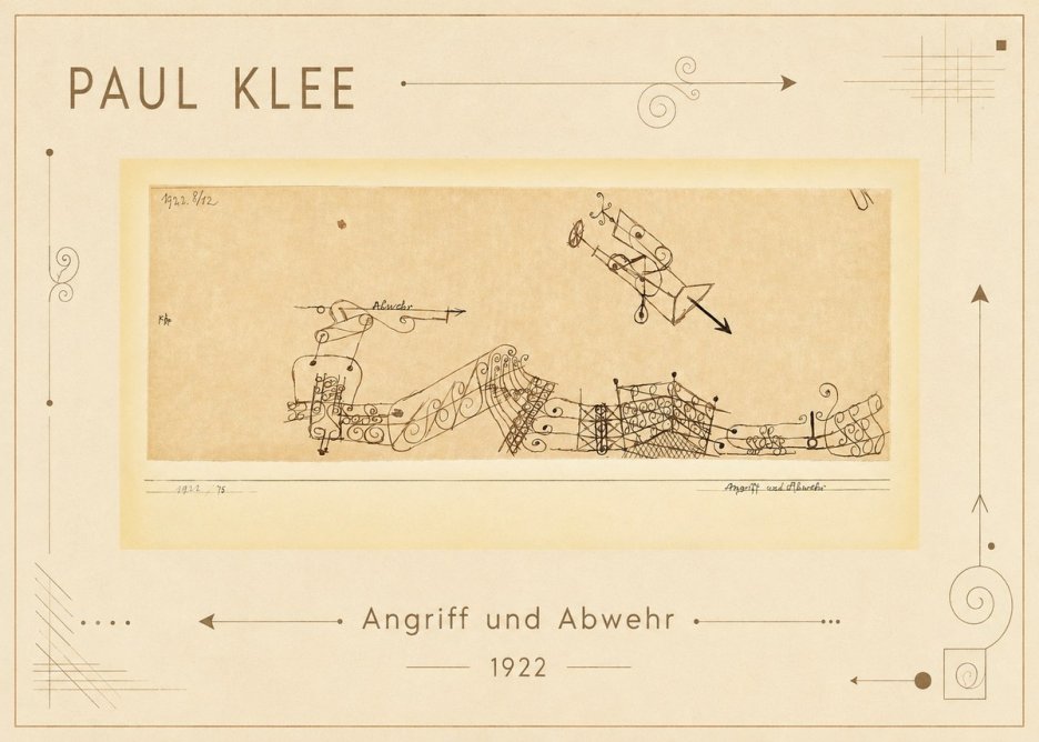 Paul Klee Angriff Und Abwehr No1 - Affiche