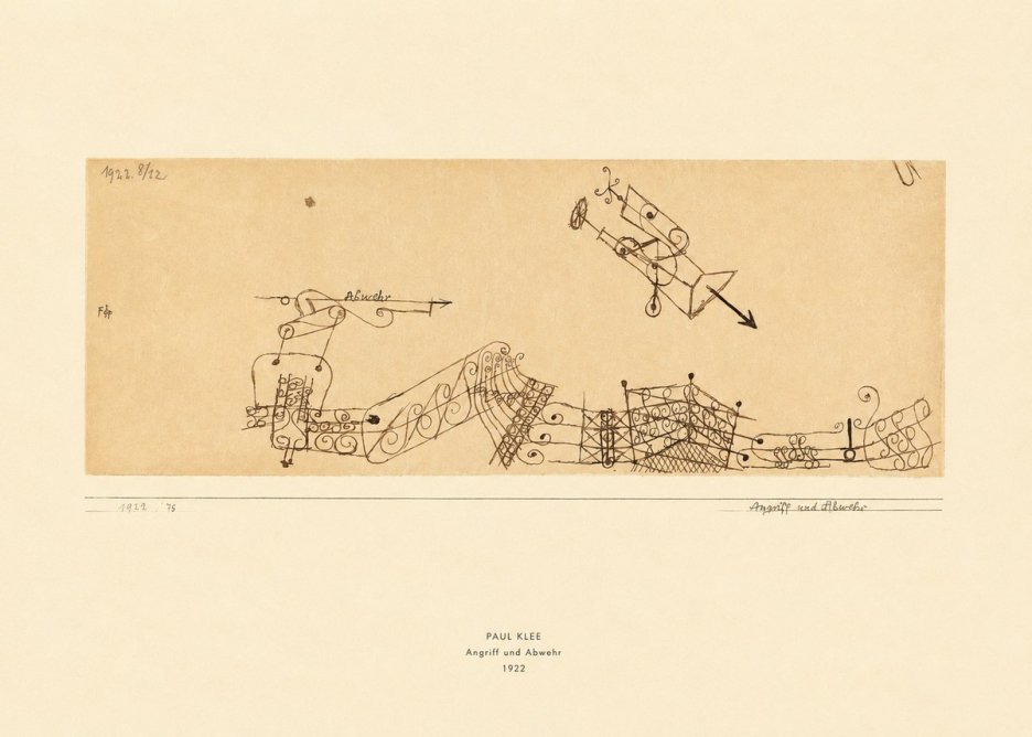 Paul Klee Angriff Und Abwehr No4 - Affiche