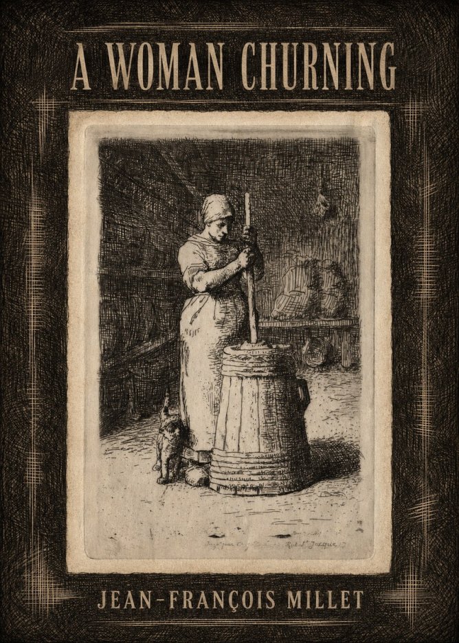 Jean-François Millet A Woman Churning No4 - Affiche