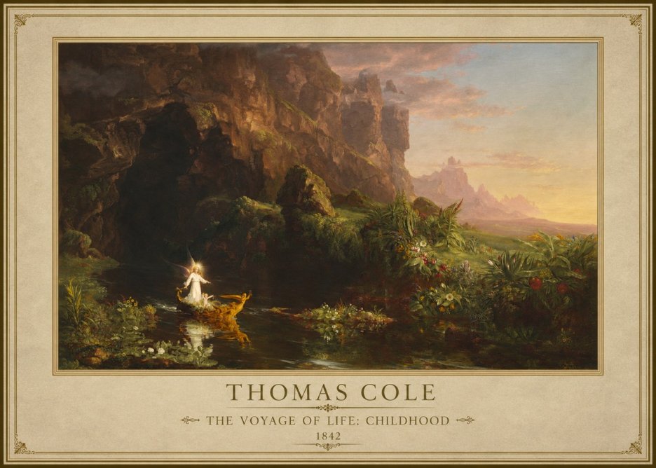 Thomas Cole The Voyage of Life: Childhood IV No1 - Affiche