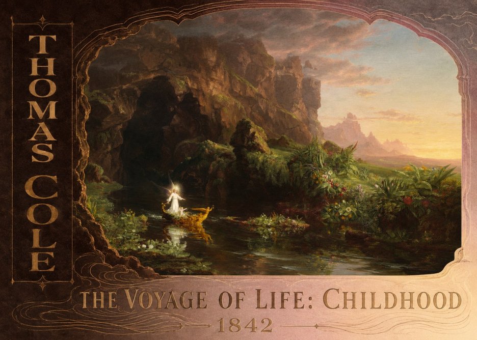 Thomas Cole The Voyage of Life: Childhood IV No3 - Affiche