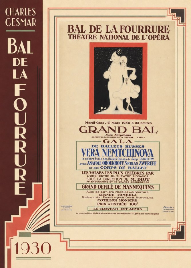 Charles Gesmar Bal De La Fourrure Théâtre National De L'opéra No2 - Affiche