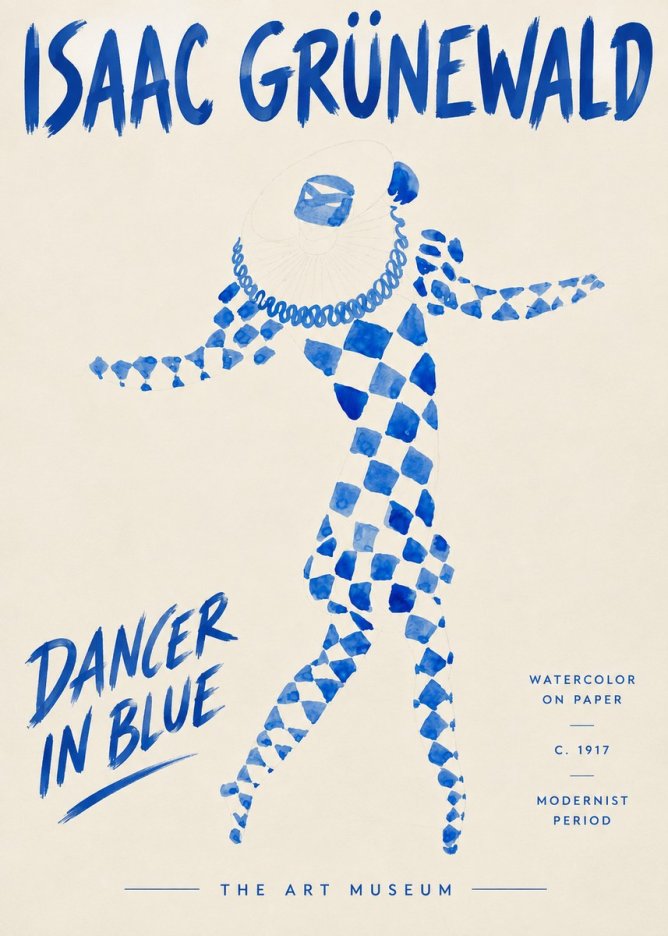 Isaac Grünewald Dancer in Blue No3 - Affiche