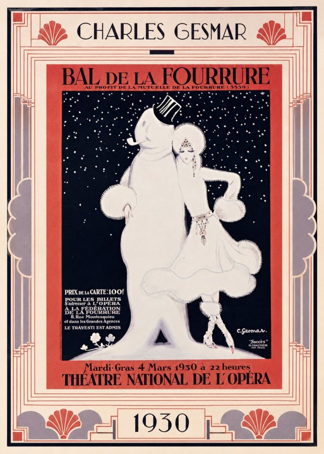Charles Gesmar Bal De La Fourrure II No1 - Affiche