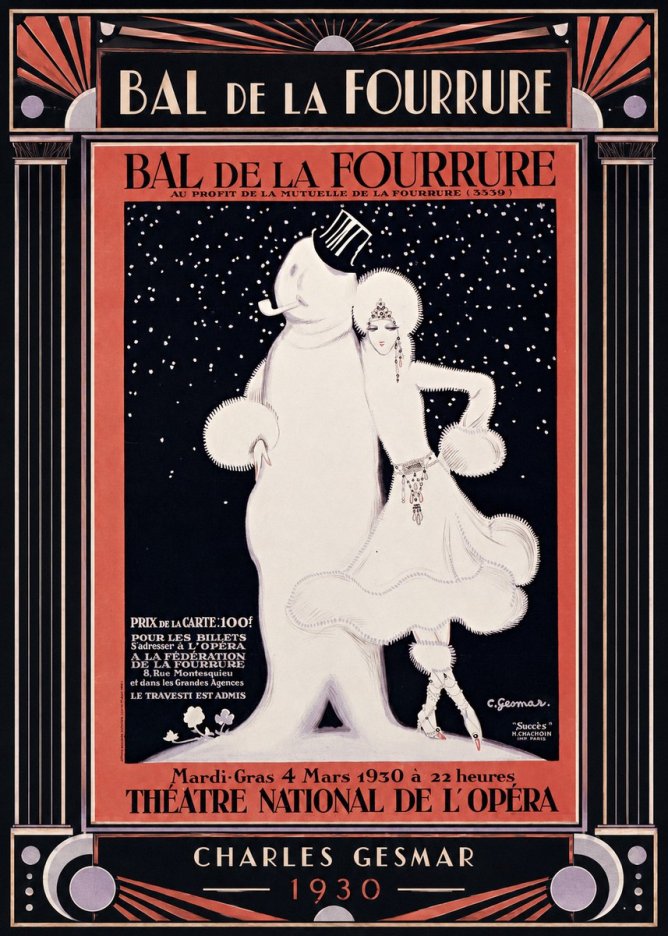Charles Gesmar Bal De La Fourrure II No3 - Affiche