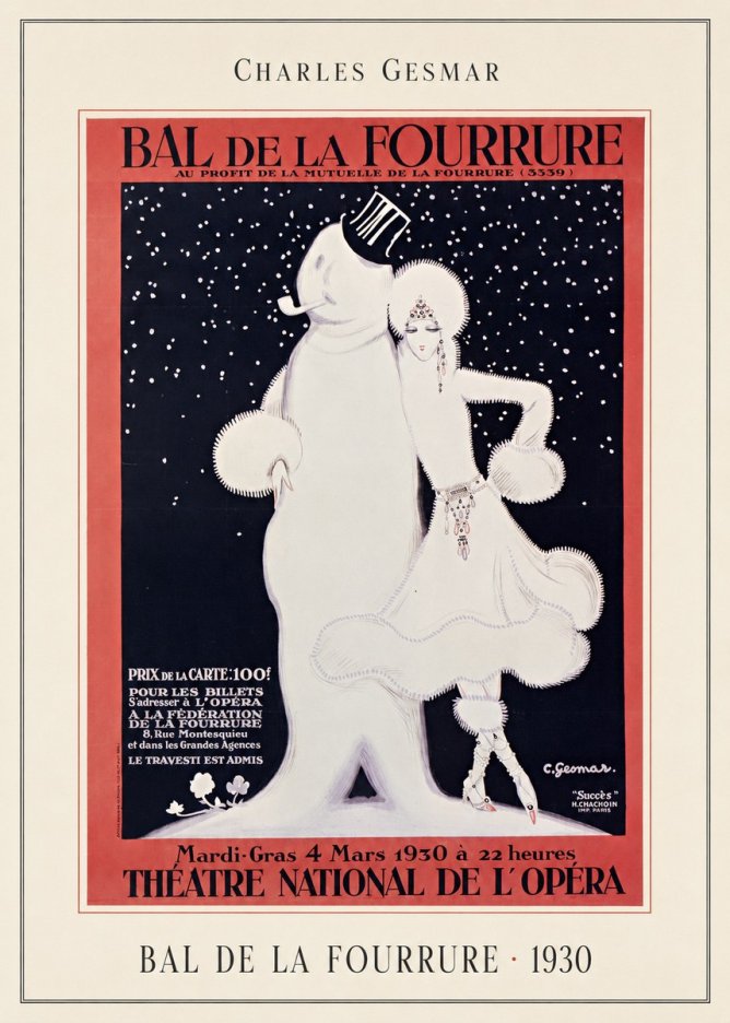 Charles Gesmar Bal De La Fourrure II No4 - Affiche