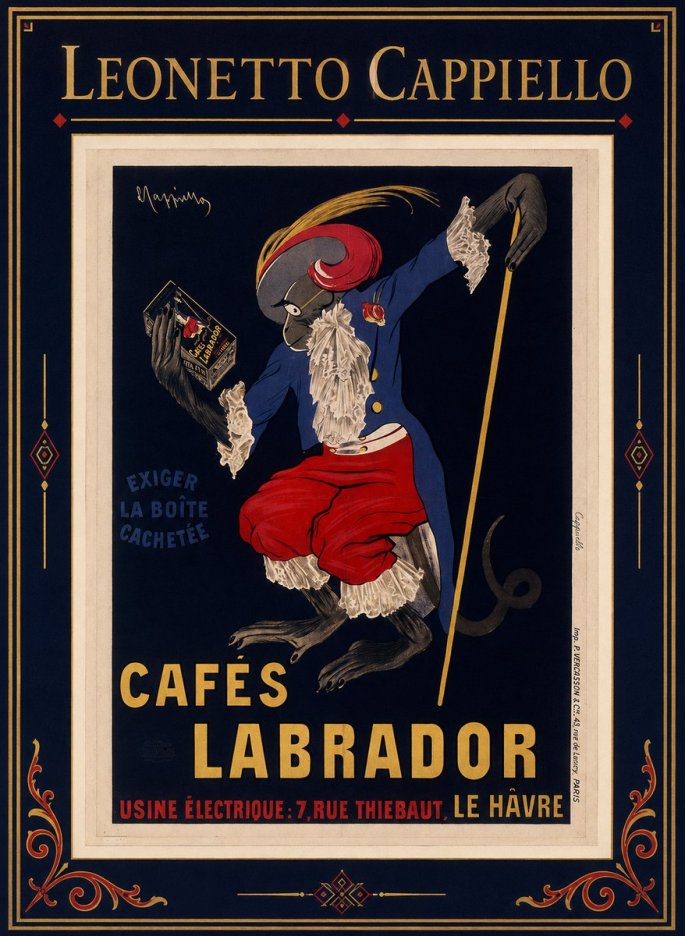 Leonetto Cappiello Cafés Labrador No1 - Affiche