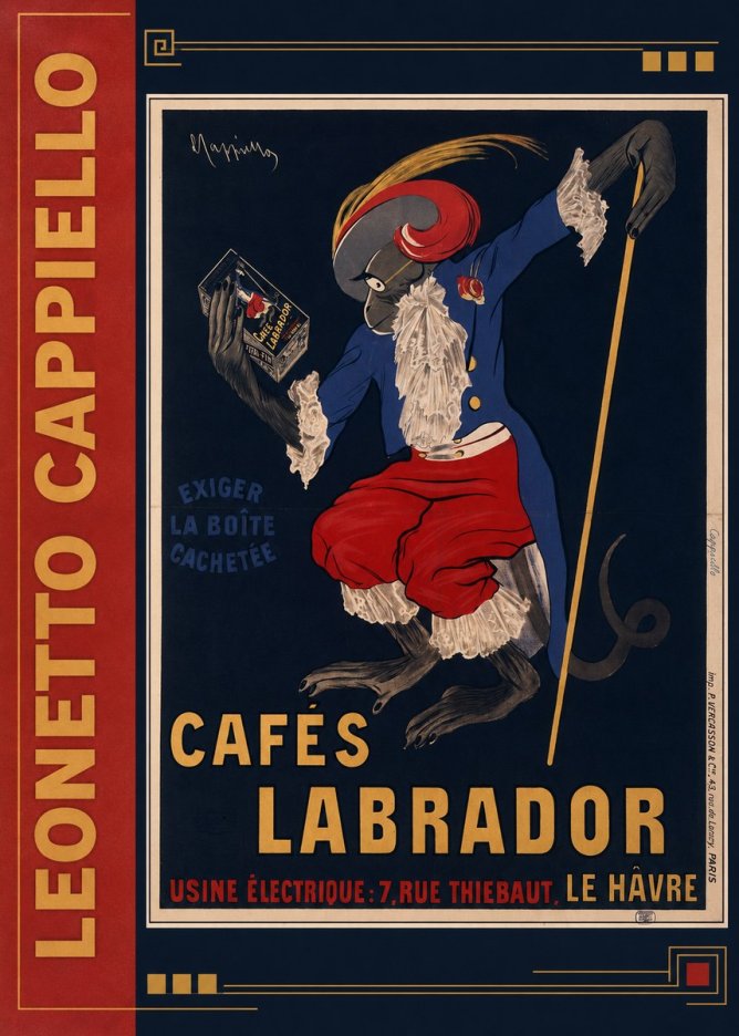 Leonetto Cappiello Cafés Labrador No2 - Affiche