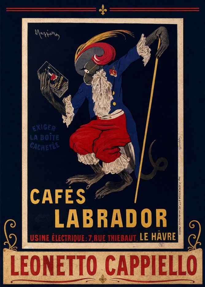 Leonetto Cappiello Cafés Labrador No3 - Affiche