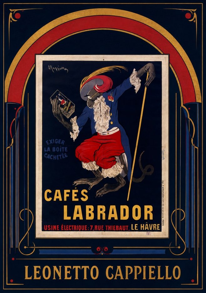 Leonetto Cappiello Cafés Labrador No6 - Affiche