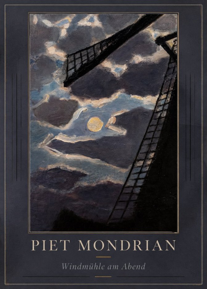 Piet Mondrian Windmühle Am Abend II No1 - Affiche